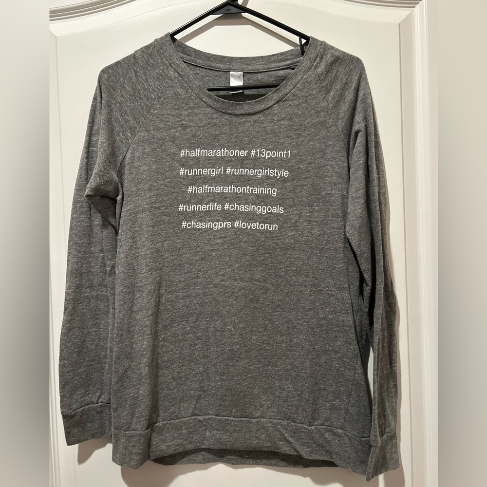 Women’s Large Gray Half Marathon Running Sweatshirt